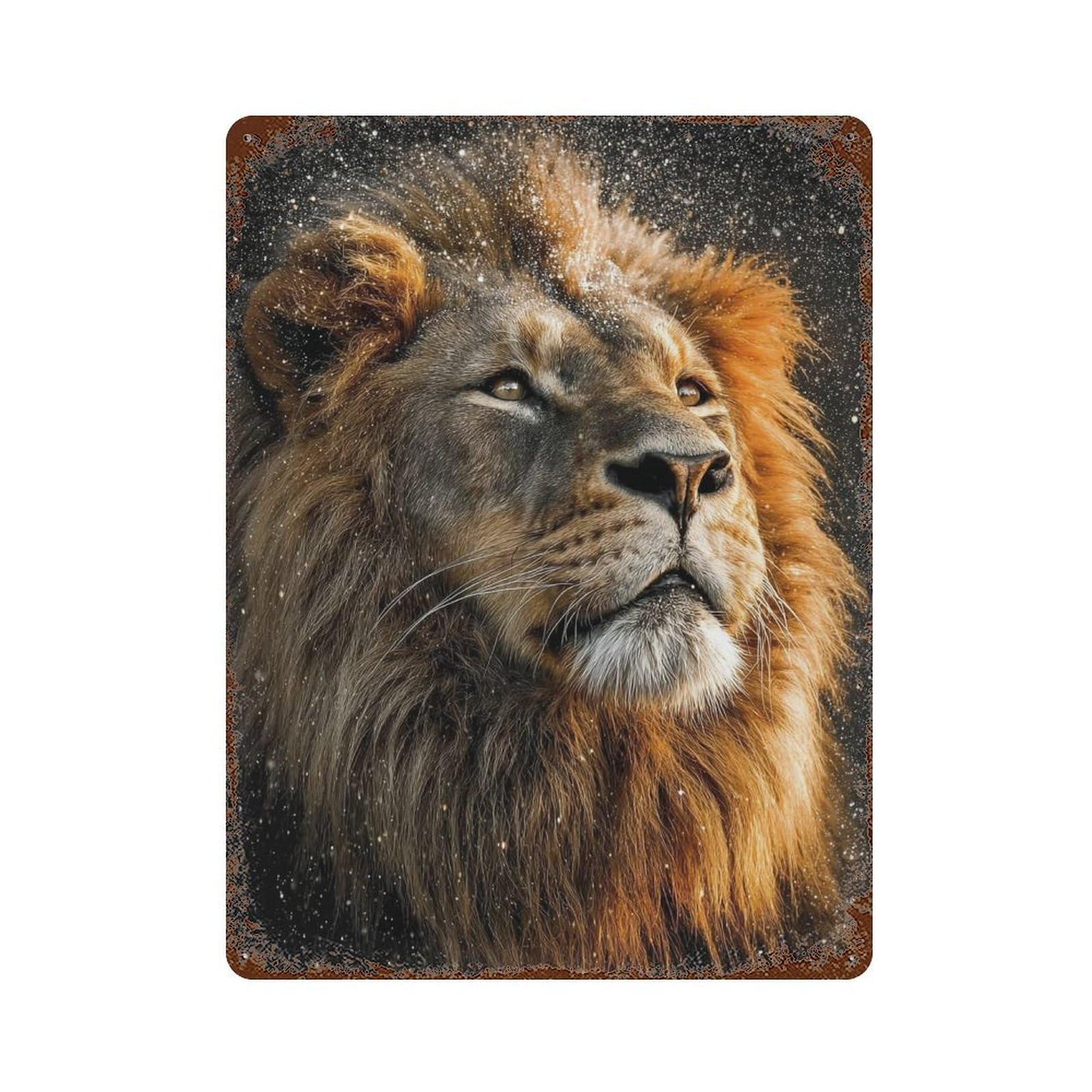 King of The Jungle Lion -1 Retro Metal Sign 15.7"x11.8", Vintage Wall Decor for Office, Studio And Wall Decor