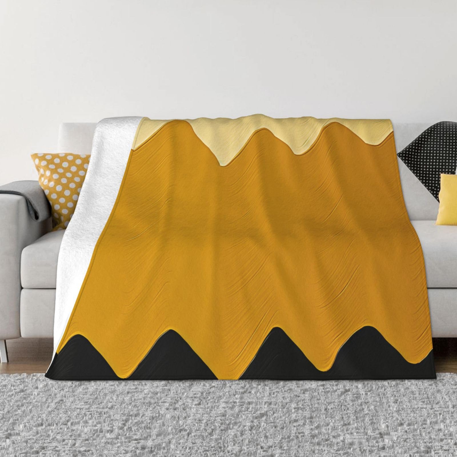 Couverture en peluche réversible haut de gamme pour lit et canapé design 127x101 cm