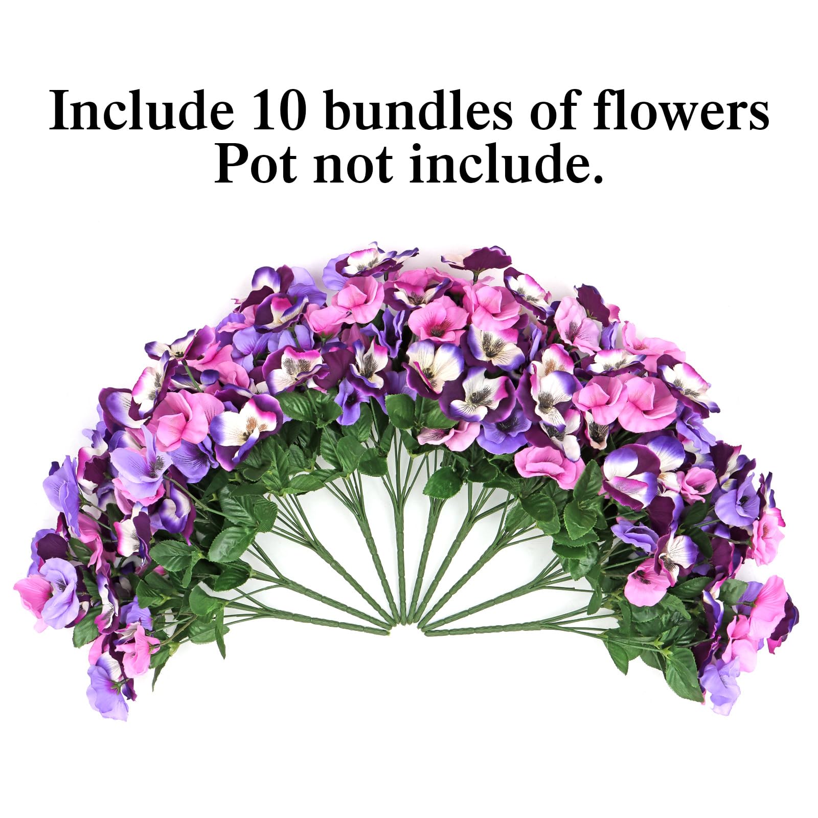 SOMYTING Artificial Pansies Flowers Outdoor Faux Flowers UV Resistant Plastic Plants Fake Plants for Front Porch Garden Window Box Hanging Planter Decoration (10 - Image 3