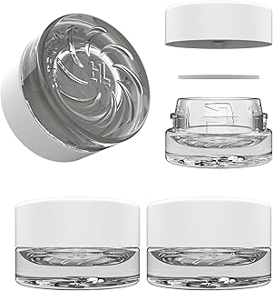 Dragon Chewer 5ml Supercell Clear Glass Thick Child Resistant Containers - Concentrate Storage Jars for Oil, Lip Balm, Wax, Cosmetics - Premium PE Cap Seal White Lid (10)