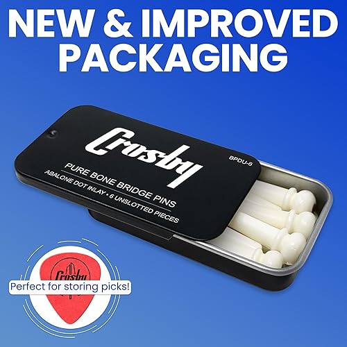 Miniatura 37 de Crosby Pines de puente de hueso puro ranurado para guitarra acústica de 6 y 12 cuerdas