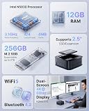 NiPoGi Essenx E1 Mini PC AMD Ryzen 3250U Windows 11 Pro (2C/4T, up to 3.5 GHz) 8GB DDR4 RAM + 256GB SSD, 4K@60Hz dual display HDMI 2.0 + DP/Wi-Fi/BT/LAN, mini computer for office/education - 2