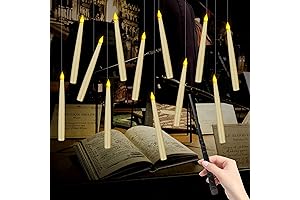 12 Halloween Decoration Floating Candles with Magic Wand Remote | Flameless Taper Candles