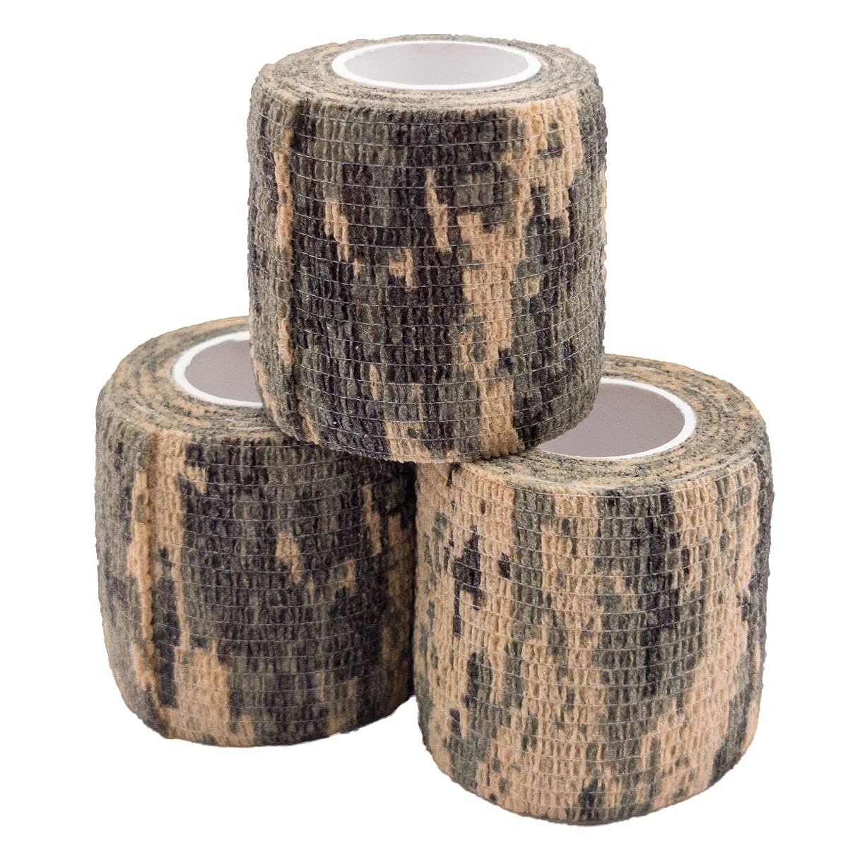 U-KIME Self-Adhesive Wrap Protective Tape, Set of 3pcs, 2inch Width 4.5m Length Multi-Functional Non-Woven Fabric Tape Stretch Bandage, ACU