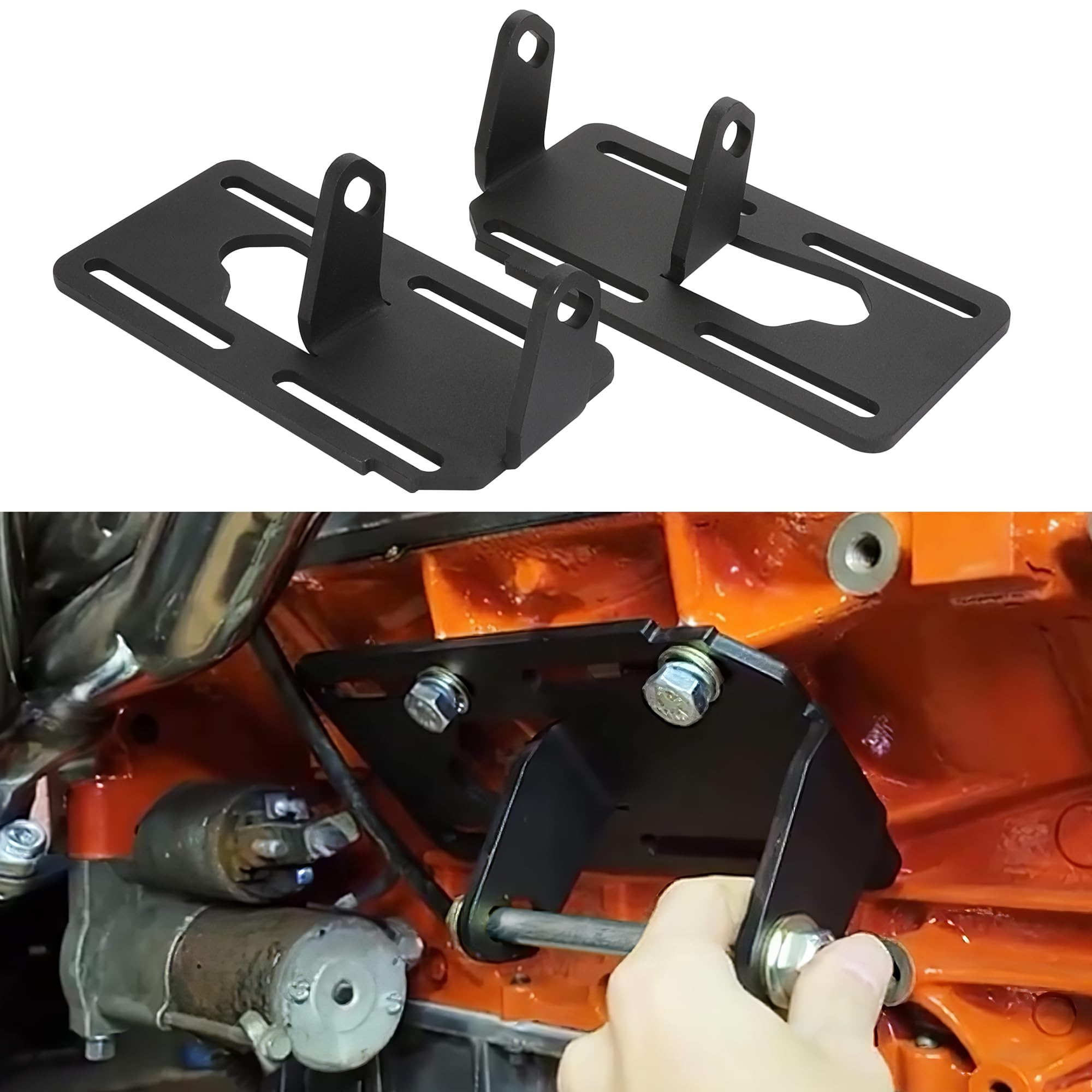 WeiSen LS LSX エンジン C10 モーター マウントs Conversion Bracket Compatible with 73-98 Chevy GMC Truck w/Clamshell mount 4.8L/5.3L/5.7L/6.0L/6.2L Prototype LS V10 Engine Revived