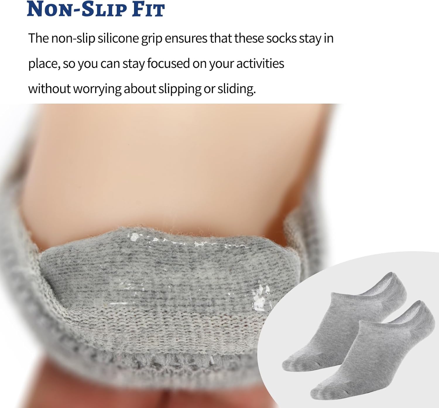 Kodal Copper No Show Socks Women Men - 6/9 Pairs Cotton Non Slip Invisible Low Cut Socks for Sneaker Loafer Flats 5-8/7-10 - Image 2