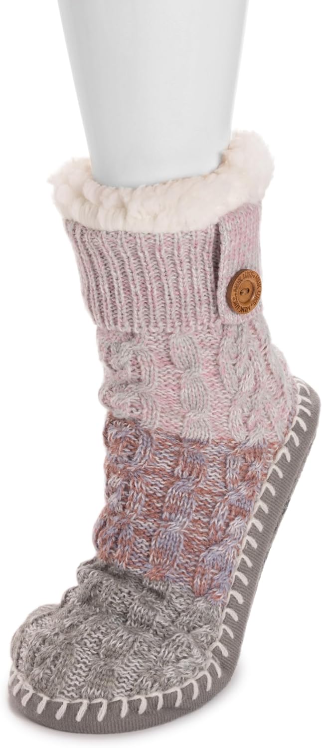 MUK LUKS womens Short Cable Slipper Sock (1 Pair Pack) - Image 2