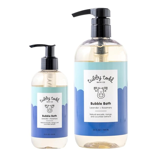 TUBBY TODD Bubble Bath for Kids Toddlers Babies - Hypoallergenic Non-Irritating Sensitive Skin Bubble Bath - 2 Pack