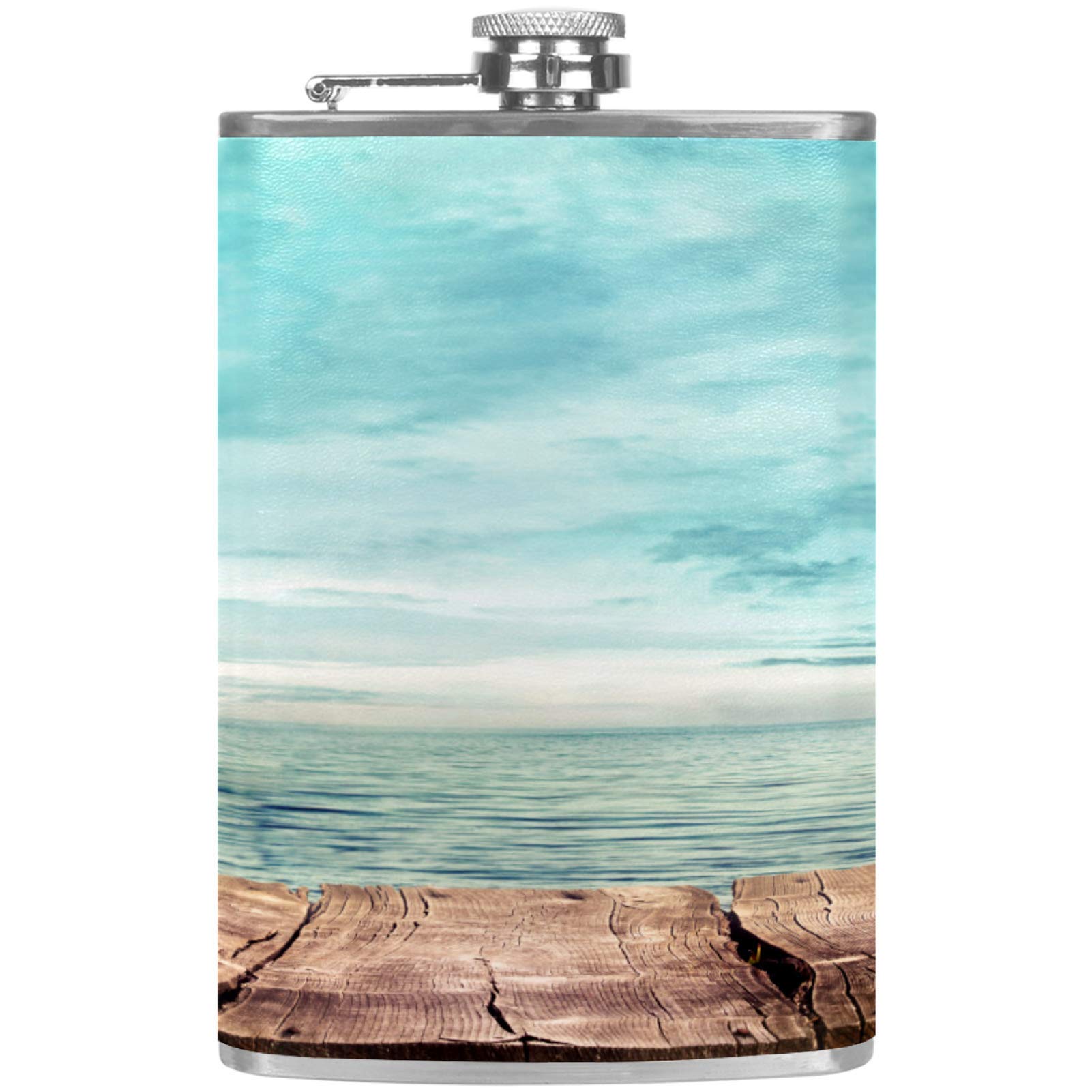 Flasque à whisky de poche en cuir avec entonnoir portable pour le camping