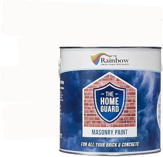 HOME GUARD House & Brick Paint: Commercial Grade Protection Interior & Exterior Concrete, Garage Floor, Basement, Porch, Patio, Stucco, Driveway - Matte Finish - [White] - (5 Liter)