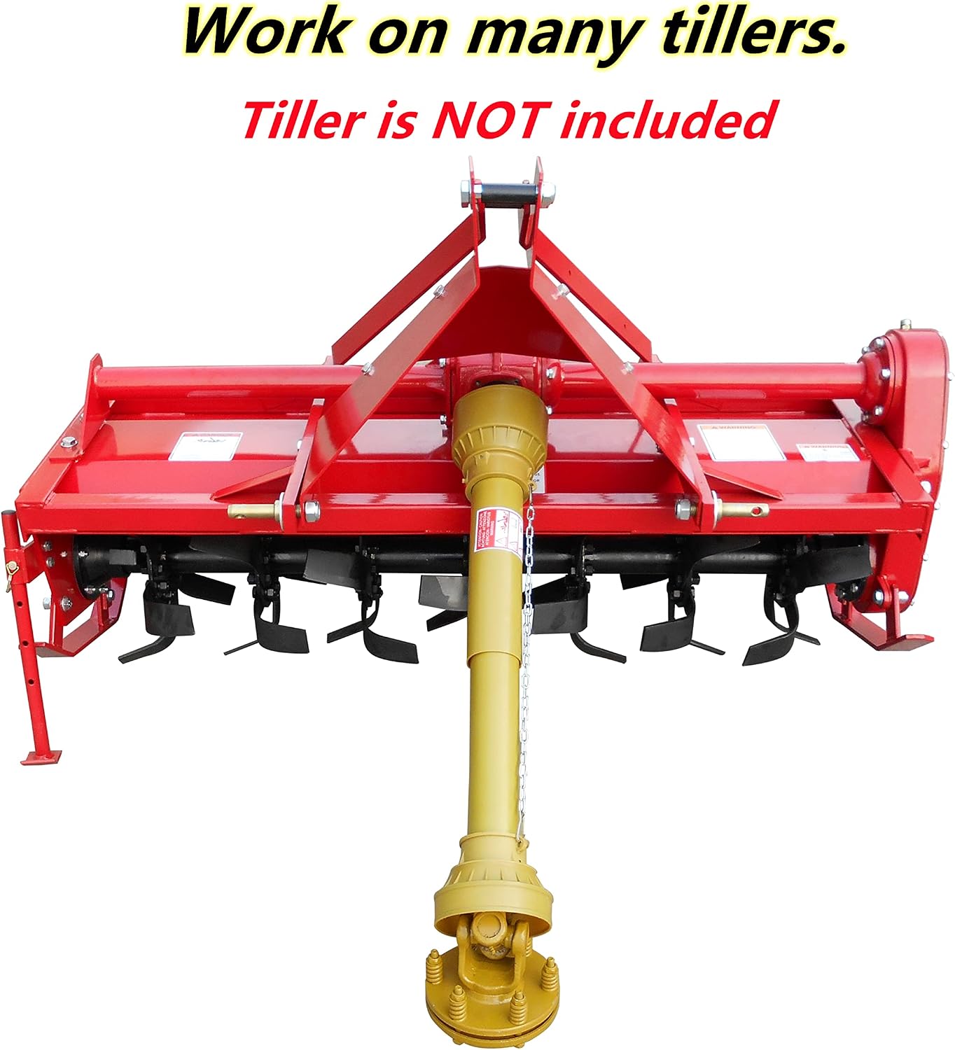 Heavy-Duty 41-lb 3-Point Rotary Tiller Slip Clutch PTO Shaft for Rural King, Country Way, Sigma Rotary Tillers for ASC Grizzly 77709, 77710, 77711 – 1-3/8" x 6 Spline, Round Ends, Adjustable 32"-40"