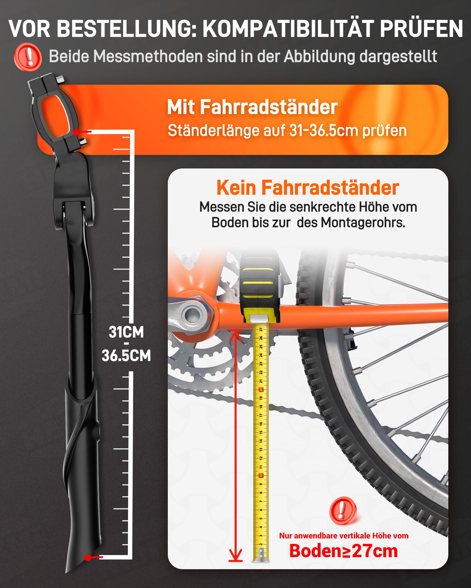 HENMI Fahrradständer 24-29 Zoll,Maximale Belastung(Pro 35,Pro+ 45, Pro Max45) KG,Höhenverstellbarer Fahrrad ständer,Stabil Fahrradständer für Mountainbike, Trekkingrad, Cityrad, Pendlerfahrräder
