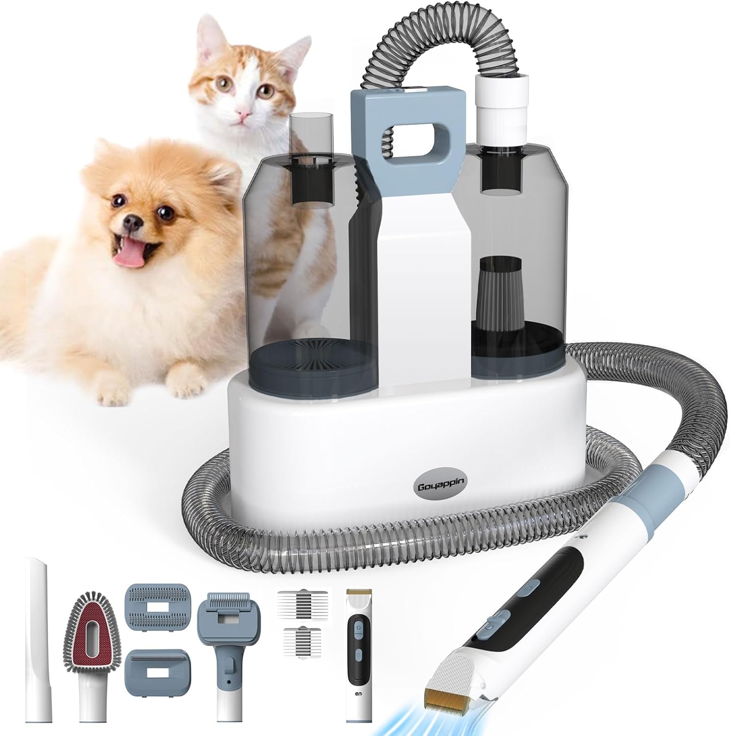 Dog Grooming Kit & Vacuum Suction, Professional Dog Clippers with Pet