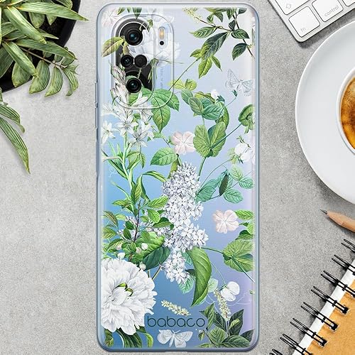 Miniatura 3 de BABACO ERT Group - Carcasa para Xiaomi MI 11i/REDMI K40/K40 PRO/Poco F3/F3 PRO Original y Oficial, Patrón Flores 038, Parcialmente Transparente
