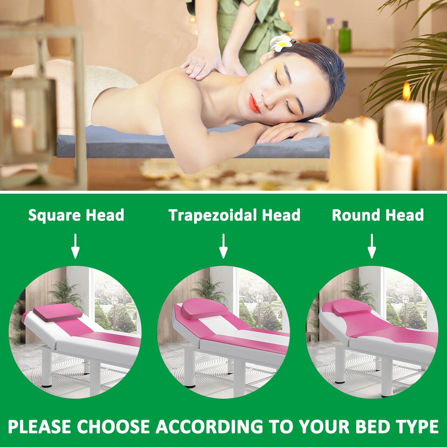 Table De Massage Surmatelas, Matelas De Lit De Salon Beauté pour Esthéticienne, Mousse À Mémoire De Forme, 70x185cm 8cm, Gray