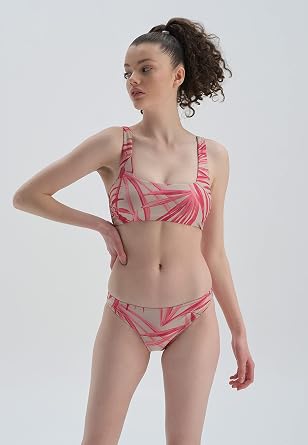 Dagi Kadın 2 Cm Bikini Alt Örme Fuşya Gri