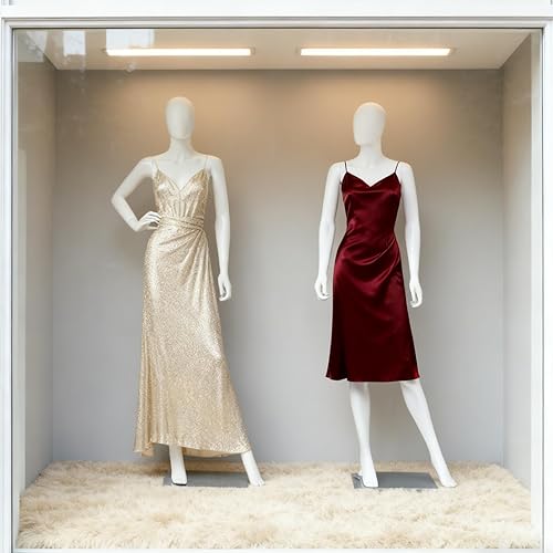 Miniatura 3 de KYNAVORUS Maniquí de cuerpo completo, 2 juegos de maniquíes femeninos de cuerpo completo, exhibición de maniquí minorista, soporte de torso con