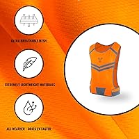 Vista 7 de Running Reflective Vest, Inside Pocket & 2 Bands, High Visibility Reflective Running Vest for Night Running Walking Cycling