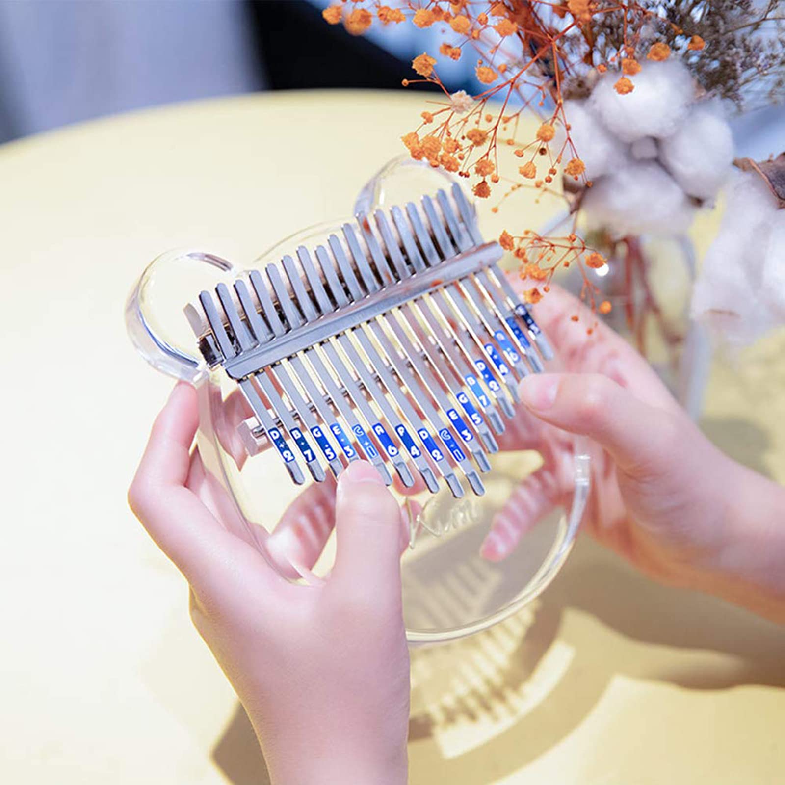 Kalimba 17 Clés, Pouce Piano Transparence Kalimba Portable Piano à Pouce Thumb Piano Cadeau d 'Anniversaire pour Les Enfants et Les Musicien