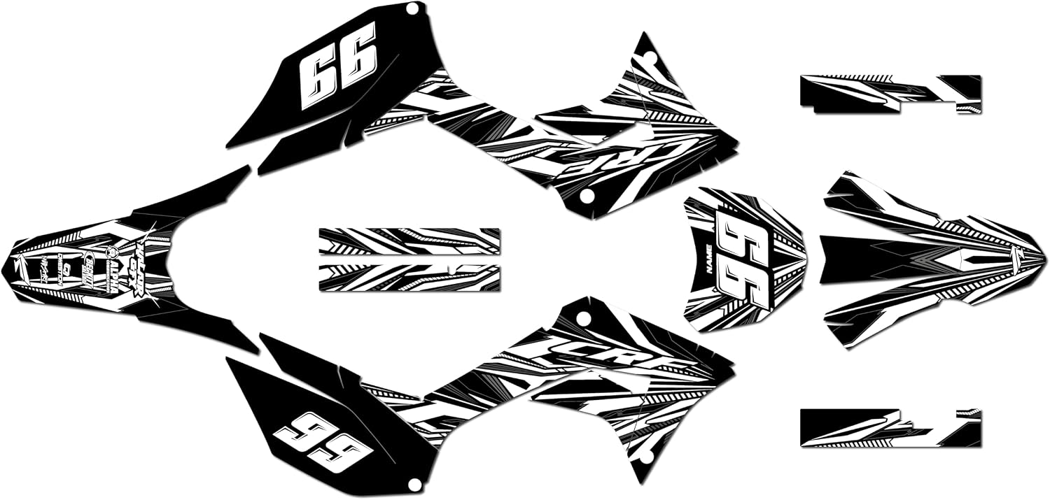 Graphics Kit for Honda CRF 250F (2019-2024) PRIME Series Red-shift 21 Mil - Dirt bike Custom Racing Graphics Decals Stickers Kit, no-plastics