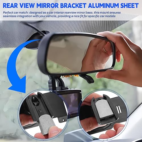 Miniatura 2 de Kit de soporte para espejo retrovisor, soporte adhesivo para espejo retrovisor, base de montaje para cámara Dash, kit de reparación universal para