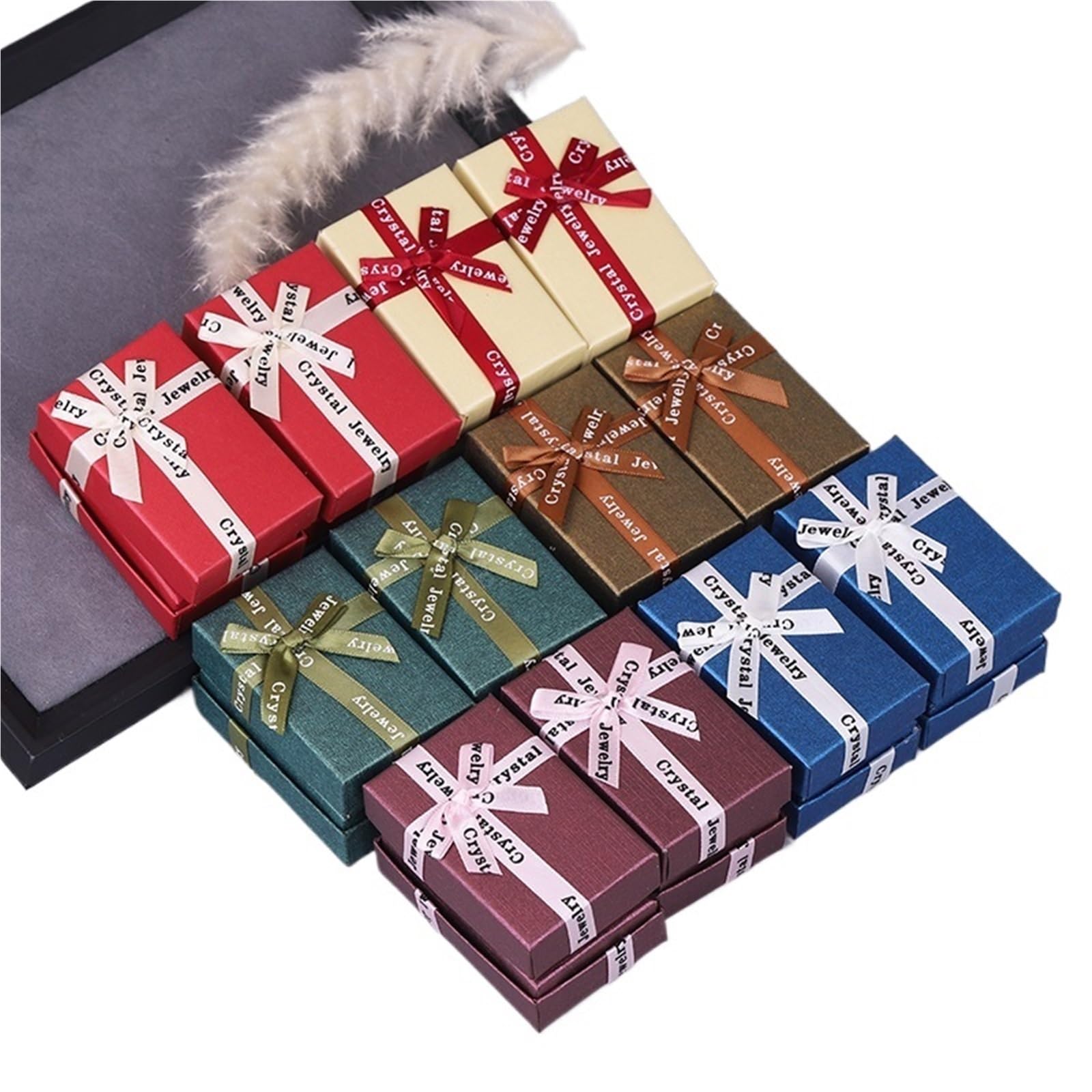 Schachteln mit Deckel für GeschenkeVerpackungen, 12 stücke Box Schmuck Verpackung Box Karton Schmuck Box Ohrringe Ring Halskette Geschenk(Color02)