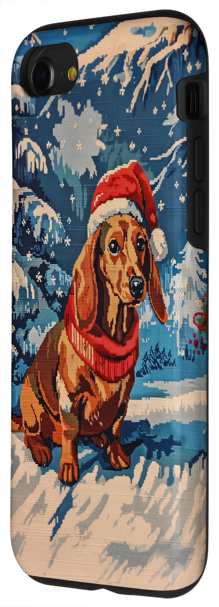 iPhone SE (2020) / 7 / 8 Funny Dachshund Dog Christmas Tree Snow Merry Xmas Mom Dad Case - Image 2