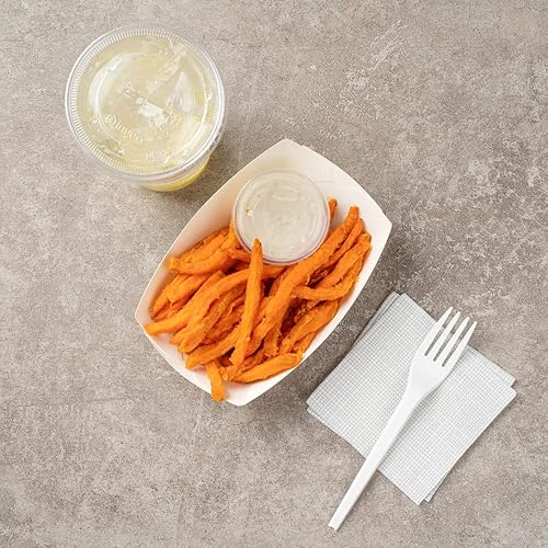 Vista 172 de Restaurantware Papel de periódico Bio Boat - 3" x 2" x 1" - Caja de 50 unidades Newsprint