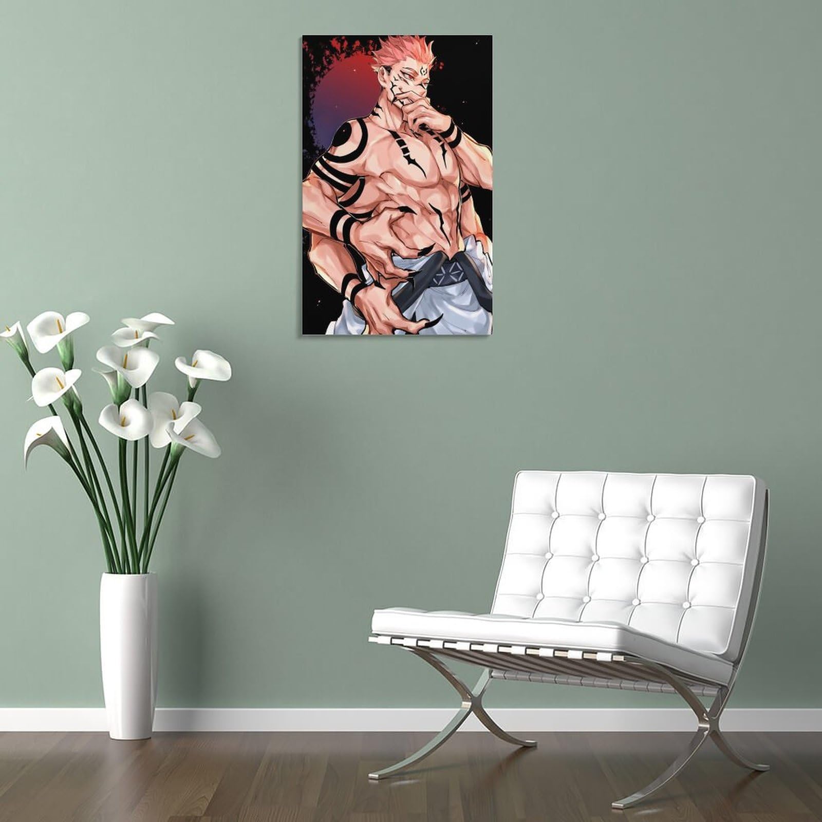 Poster Anime Jujutsu Kaisen - Ryomen Sukuna - Impression Sur Toile 30x45 Cm - Décoration Murale Pour Chambre, Salon