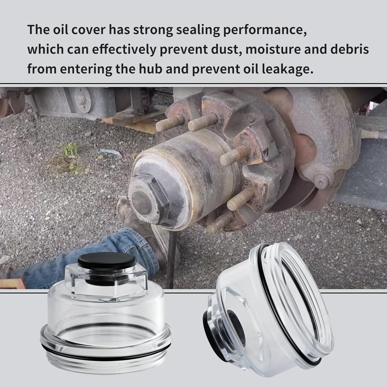 4 Pack K568220 3-3/4 Outside Thread Diameter Oil Cap Compatible with AL-KO/Hayes 10K - 16K Trailer Axles，With O-Ring & Plug K71-859-00