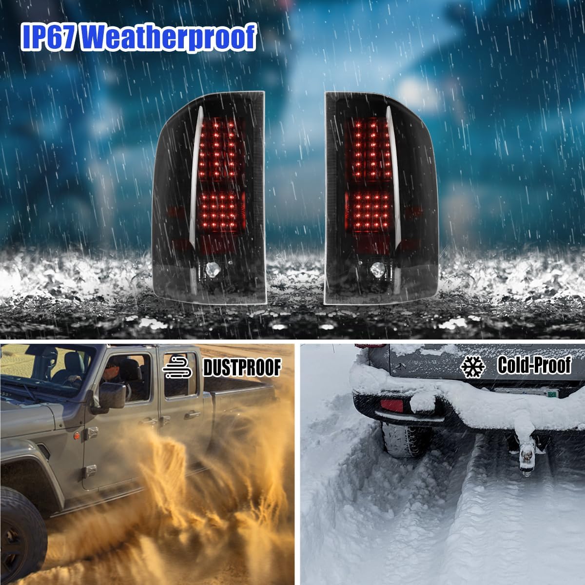Nixon Offroad Tail lights, LED Taillights for 2008-2013 Chevy Silverado 1500/2008-2014 Chevy Silverado 2500 3500/2007 Chevy Silverado 1500/2500/ 3500 New Body Tail Lamps, Passenger Driver Side