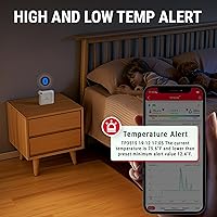 Vista 4 de ThermoPro Bluetooth Thermometer Hygrometer, 260FT Range Temperature Sensor Greenhouse Thermometer, Remote App Control Temperature and Humidity