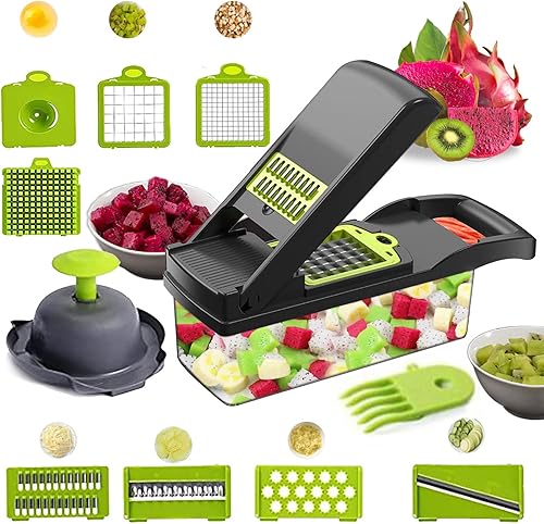 11 en 1 multifunción, picador de verduras y frutas, cocina multifunción, artefacto vegetal en cubitos, rallador de patatas fritas para el hogar