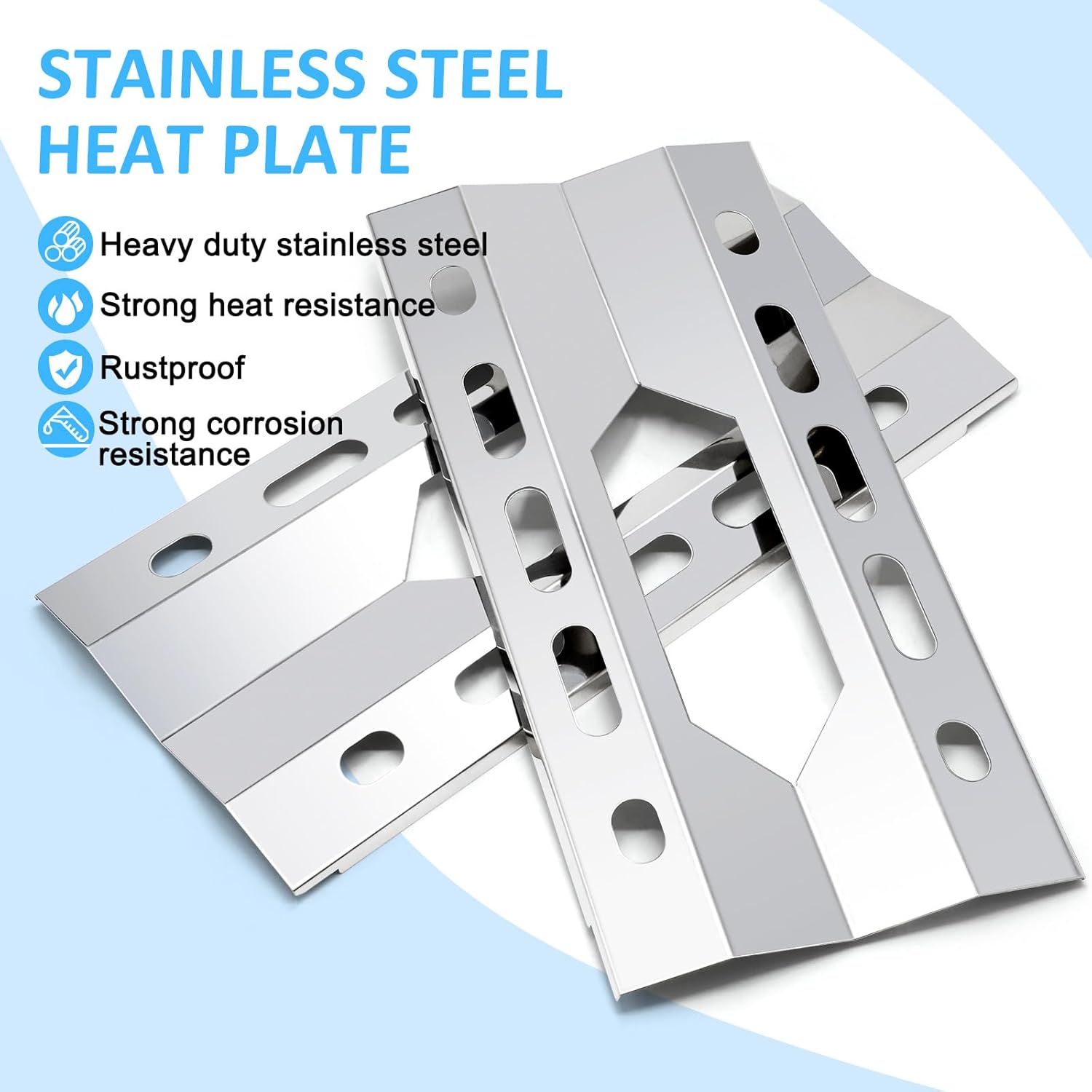 Adviace Grill Replacement Parts for Kirkland 720-0011 720-0108, Grill Grates & Grill Burners & Heat Plates for Costco Kirkland Signature 720-0011-LP BBQ Gas Grill