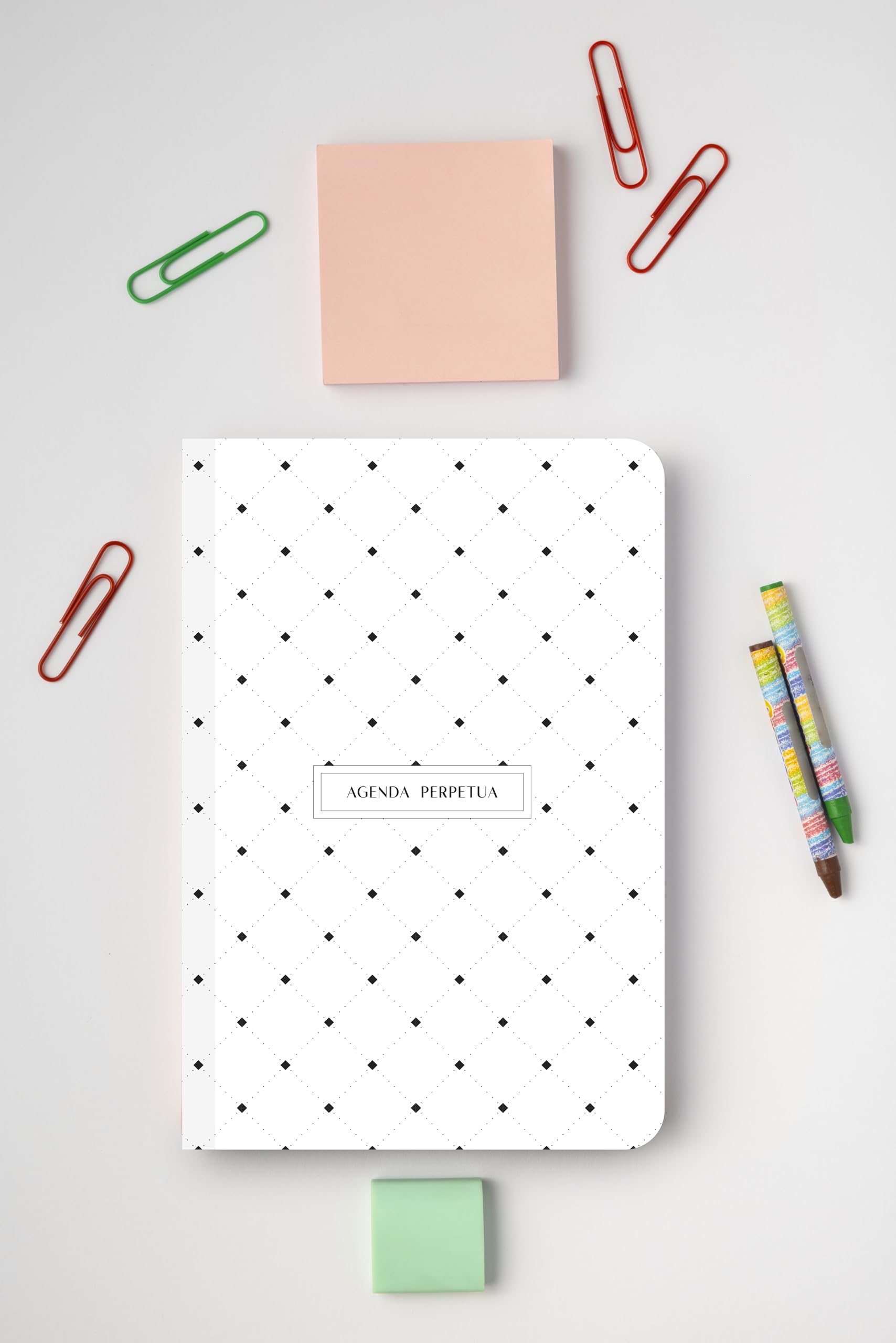 Forletter - Undated Pocket Perpetual Planner - Argyle - Compact, ideal for organizing your year - Modern design