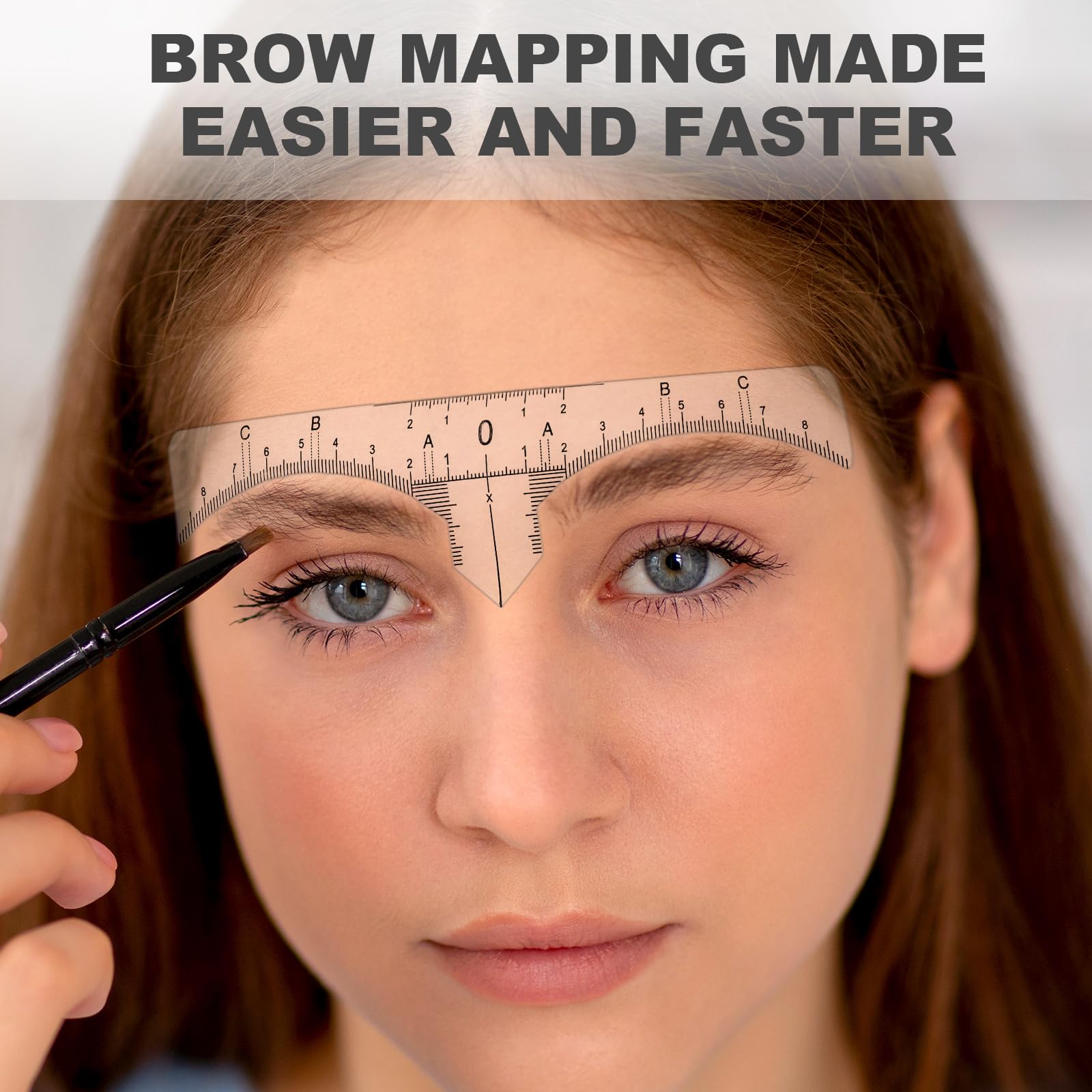 Einweg-Augenbrauenlineal 100 Stück – Transparent, Mit Skala, Für Microblading & Symmetrische Brauen