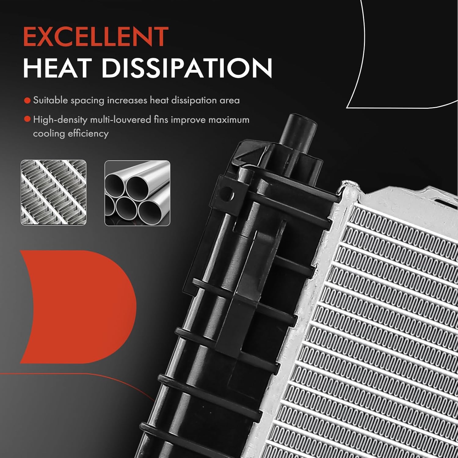A-Premium Engine Coolant Radiator Assembly Compatible with Ford Escape 2008-2012 & Mazda Tribute 2008-2011 & Mercury Mariner 2008-2011, 2.3L 2.5L