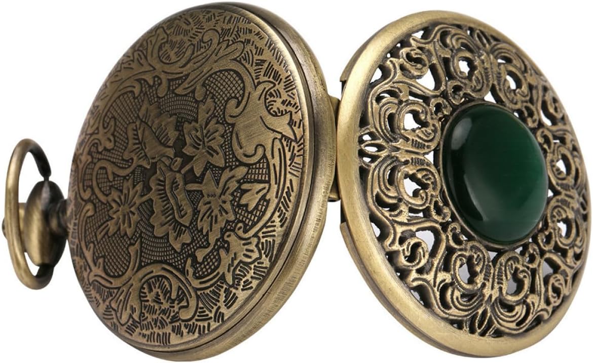 Vintage Chain Pocket Watch with Embossed Clamshell Design, Retro Movement Mechanical Watch for Men, Hanging Vest Accessory for Daily Wear