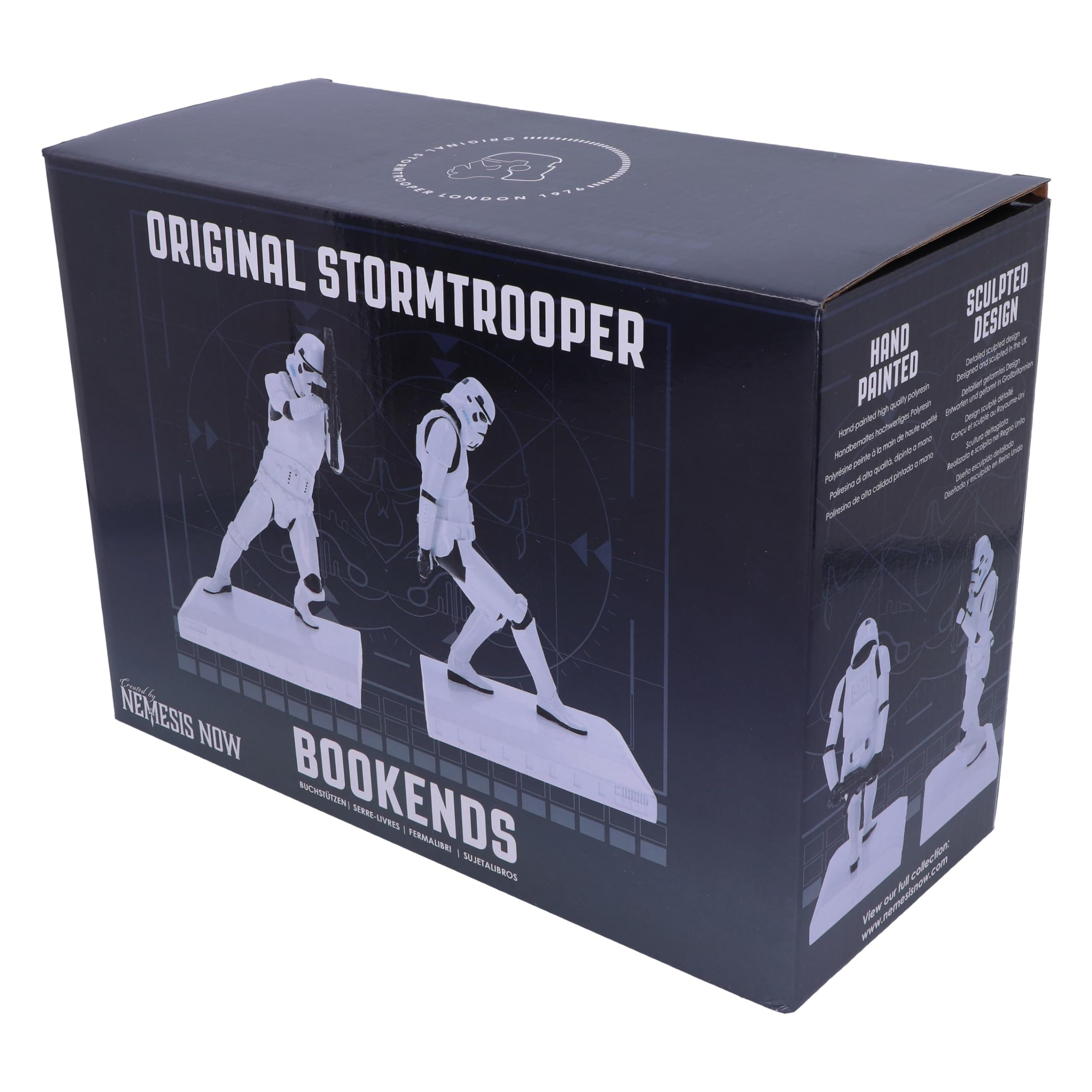 Nemesis Now Officially Licensed Original Bookend Figurines Figuras de sujetalibros con Licencia Oficial de The Stormtrooper, Resina, Blanco, 18,5 cm (B5295S0)