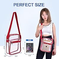 Vista 2 de USPECLARE Bolso bandolera transparente para estadio, aprobado para hombres y mujeres, bolsa cruzada transparente