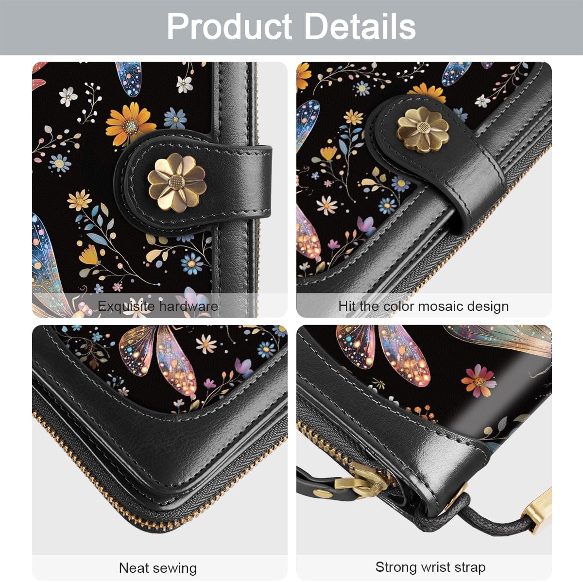 Wallets for Women Multi Card Holder Wallet Clutch Wallet Card Holder Organizer Ladies Purse with Wrist strap Purse - Image 6
