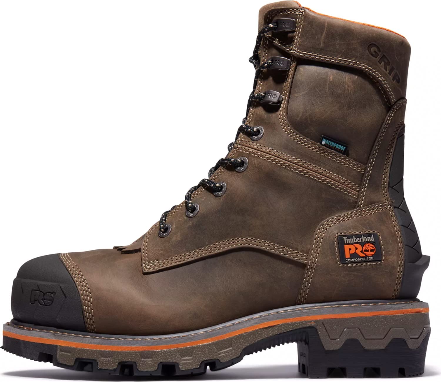 Timberland PRO Boondock HD Logger - Puntera de seguridad compuesta de 8 pulgadas, resistente al agua