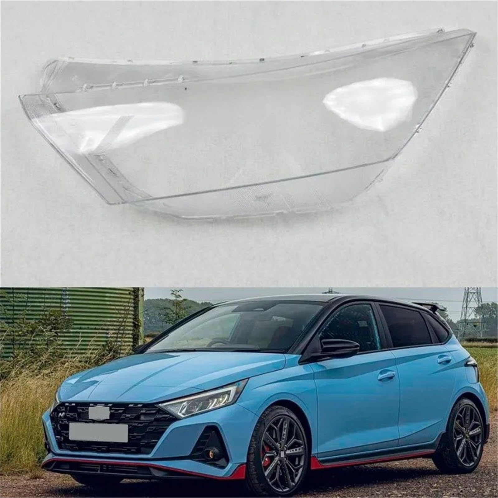 Cubierta lente faros delanteros Para Hyundai Para I20 2020 2021 2022 2023 2024 Lente De Faro Carcasa Transparente Accesorios Coche(Right)