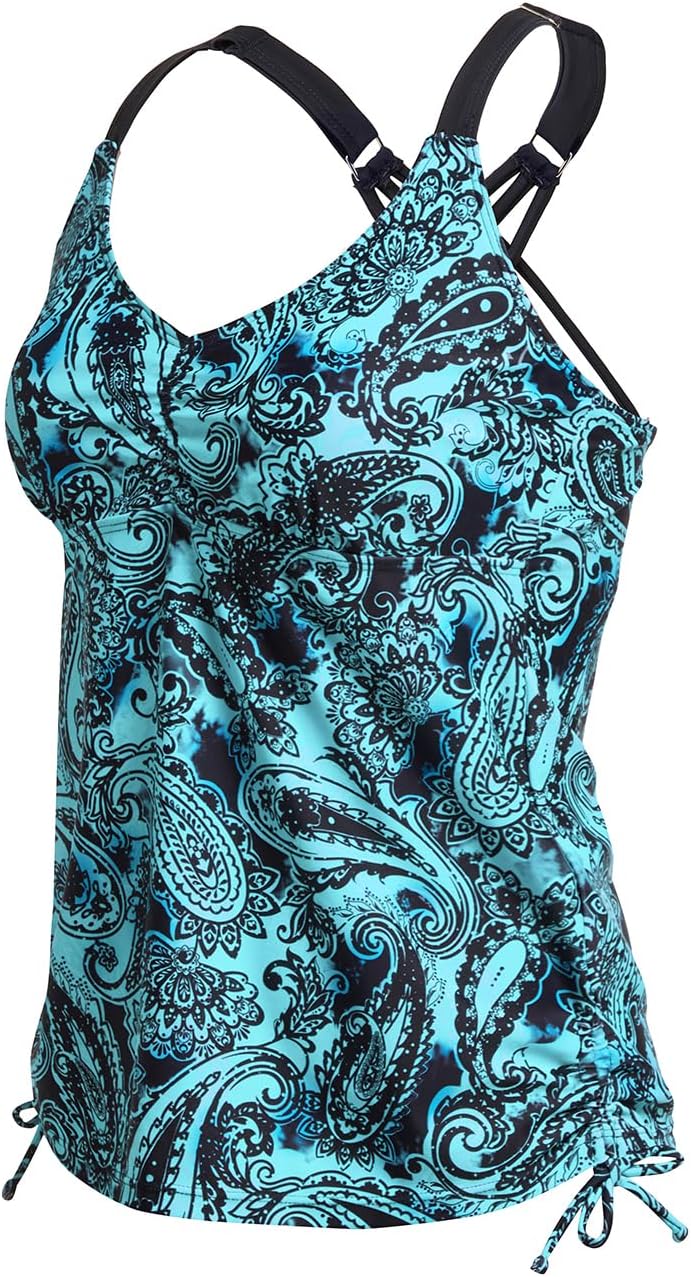 Tempt Me Women Tankini Top Only V Neck Swim Tops Tummy Control Bathing Suit Top No Bottom