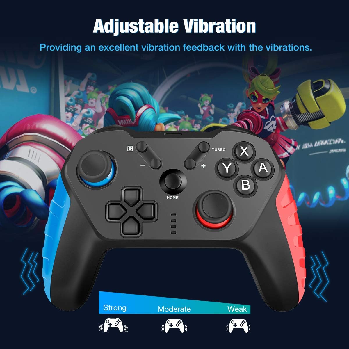 Rеvіеw Controller for Switch, Y Team Switch Controller Compatible with Switch Lite, Wireless Switch Remote Gamepad with NFC Amiibo,Turbo and Motion Control - Red Blue