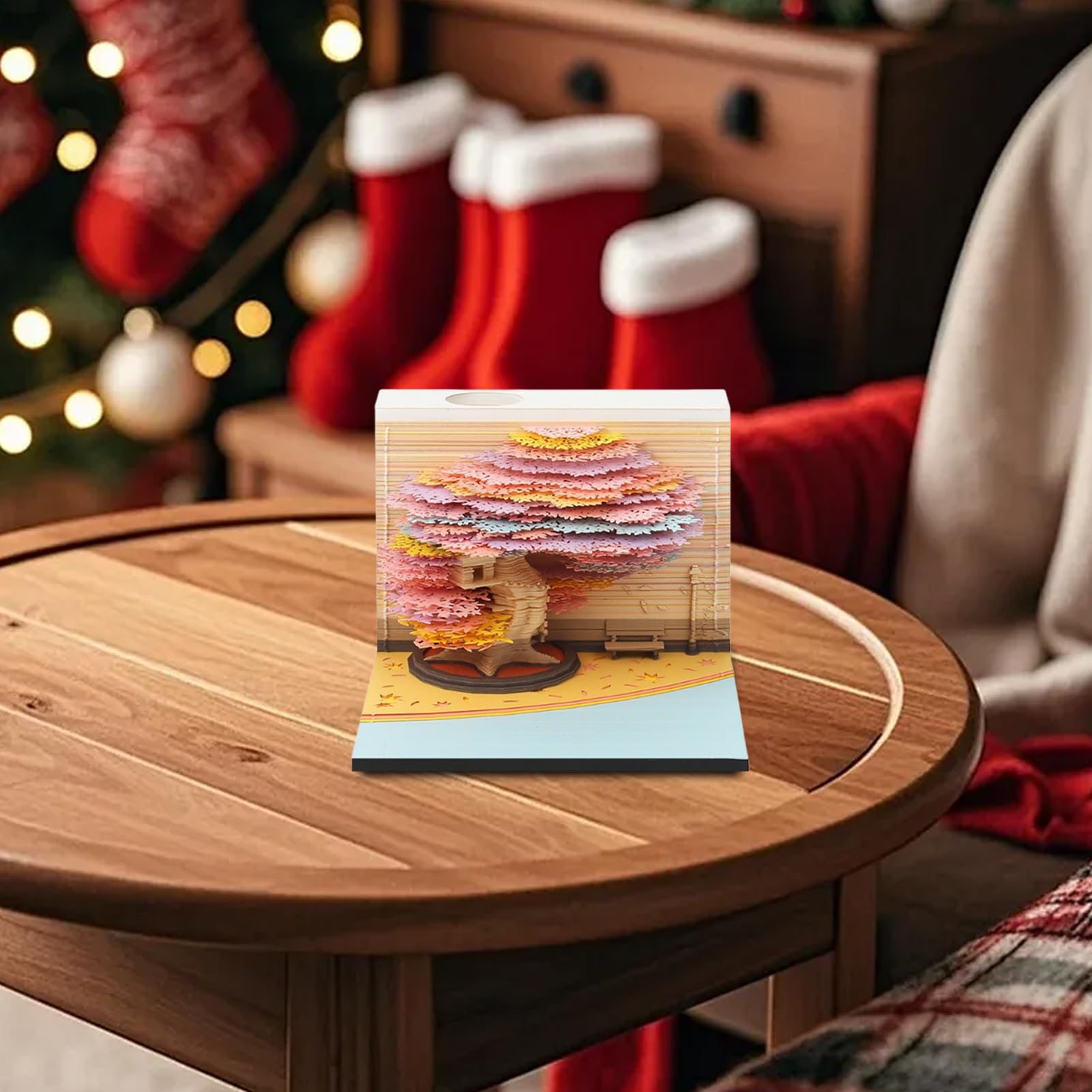 3D-Notizblock – Baumkalender 2026, Notizblock, Schreibtischdekoration | Notizblock, Heimdekoration, Kunst und Handwerk für Weihnachten, Einweihungsfeier, Schule, Wohnheim, College, Büro, Studenten