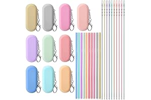 10 Sets Silicone Straws with Collapsible Case