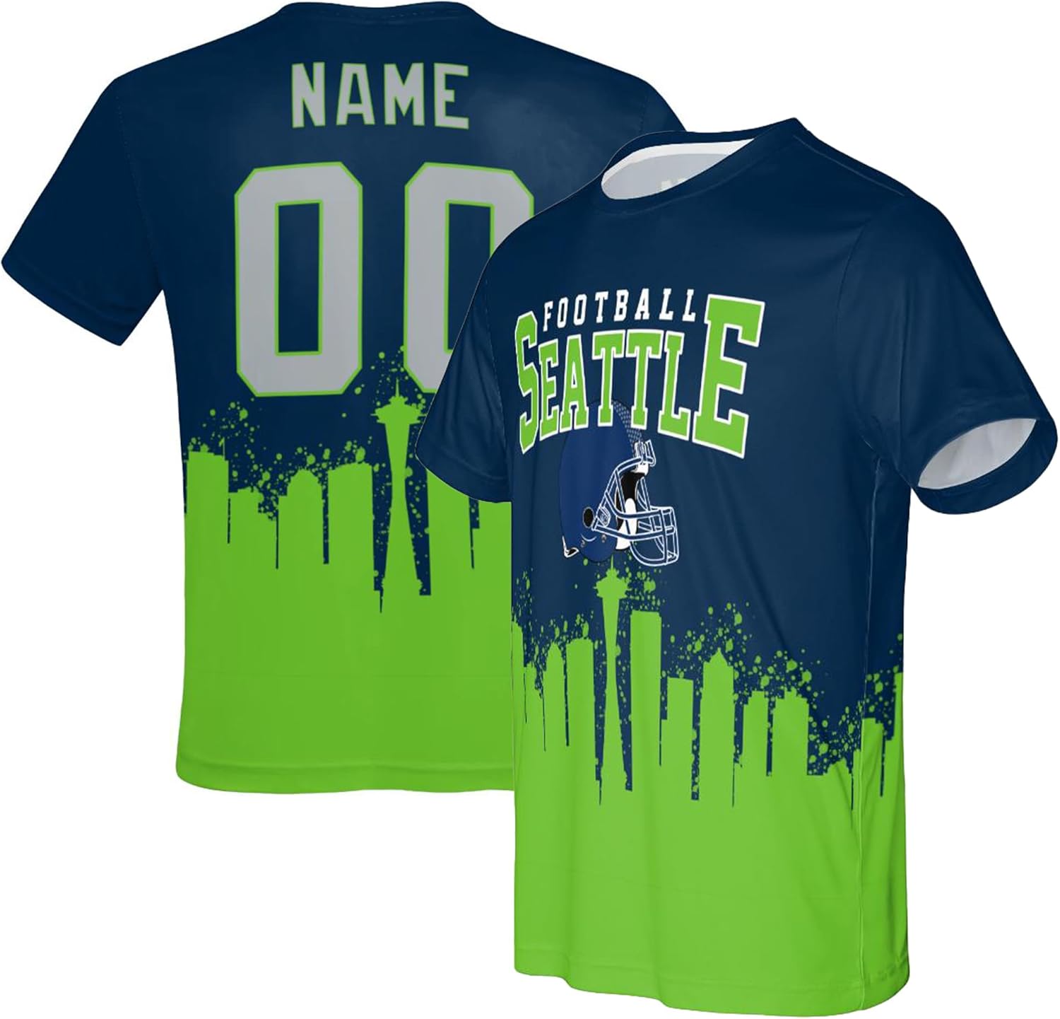 Shirts Personalized City Crewneck Short Sleeve Football Jersey Custom Name Number for Men Women Kids Gift