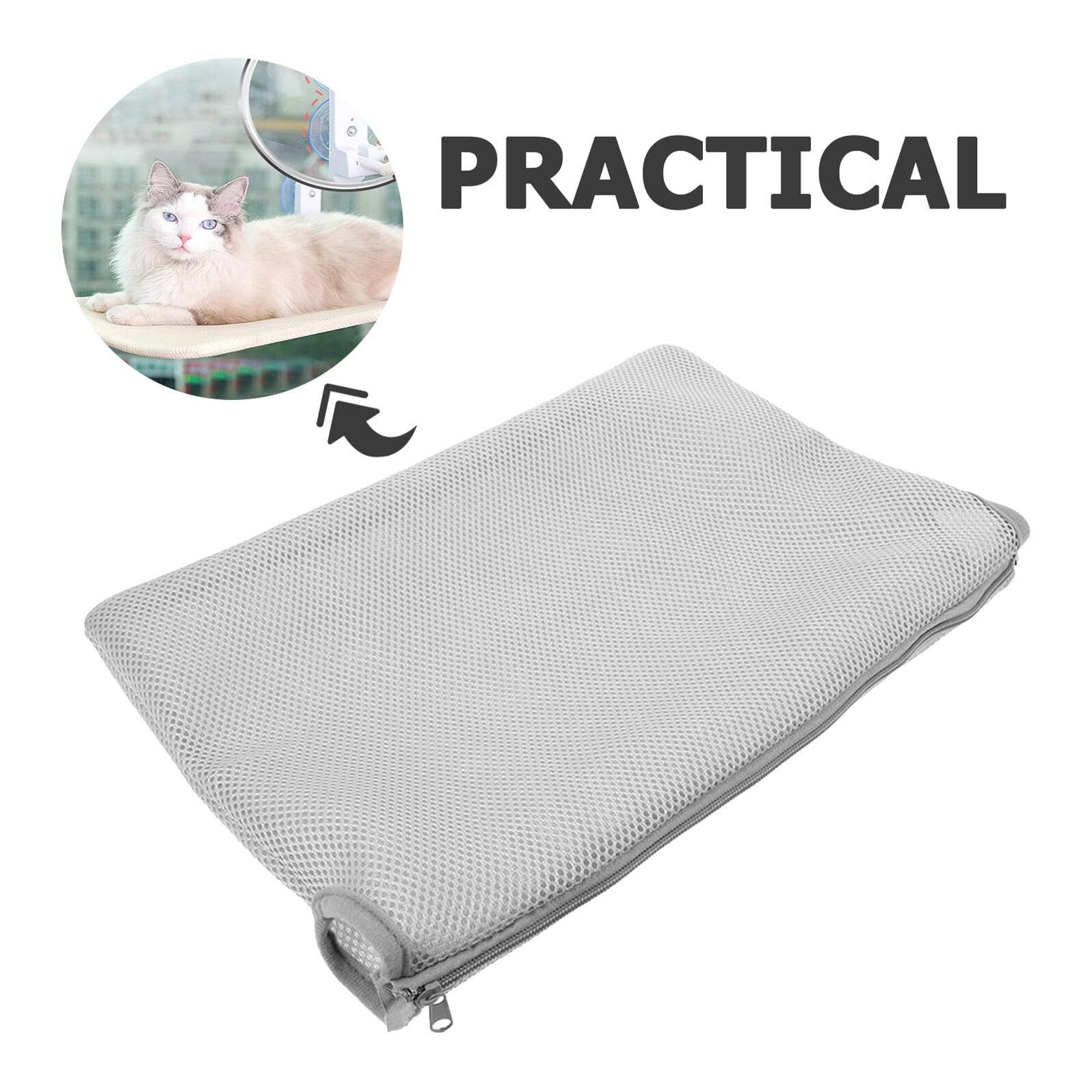 Copertura di Ricambio per Amaca da Finestra per Gatti, Tessuto a Rete 52x30cm Cerniera, Traspirante e Lavabile, Accessorio Semplice per Gatti e Cuccioli da Interno