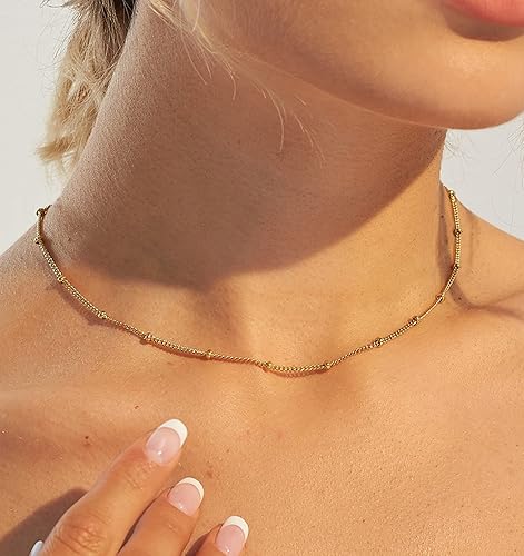 Miniatura 3 de Collares delicados para mujer, collares en capas, collar de gargantilla chapado en oro, joyería para mujer